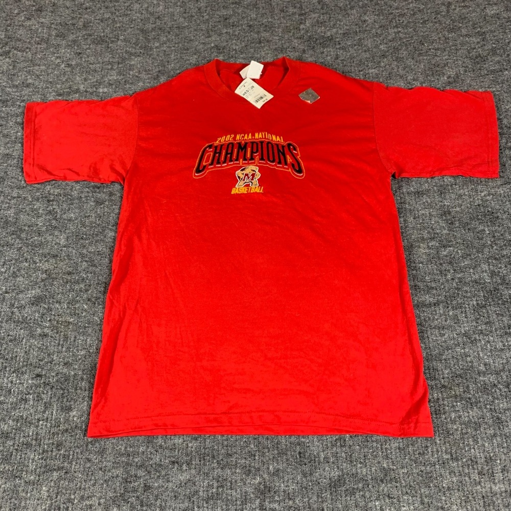 Lee Sport Maryland Terrapins T Shirt Mens Medium‎ Red 2002 NCAA Champions